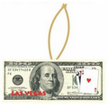 LV Blackjack $100 Bill Ornament w/ Clear Mirrored Back (12 Square Inch)